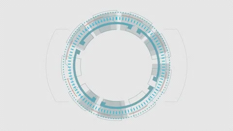 Blue circle rotation head up display technology interface alpha channel included Stock Footage 151814766