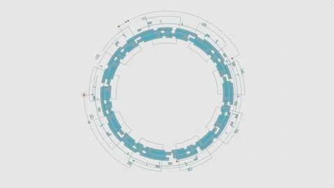 Blue circle rotation head up display technology interface alpha channel included Stock Footage 151814820