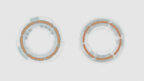 Blue circle rotation with head up display alpha channel included Stock Footage 220503280
