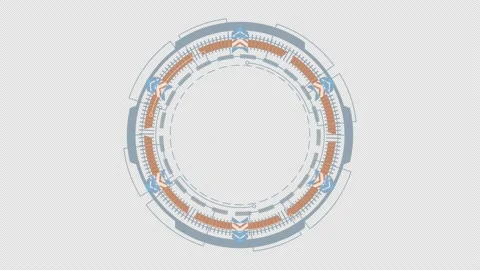 Blue circle rotation with HUD technology interface abstract background Stock Footage 157802329