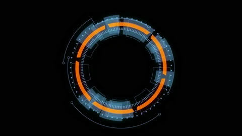 Blue circle rotation with HUD UI technology background alpha channel included Stock Footage 201024080