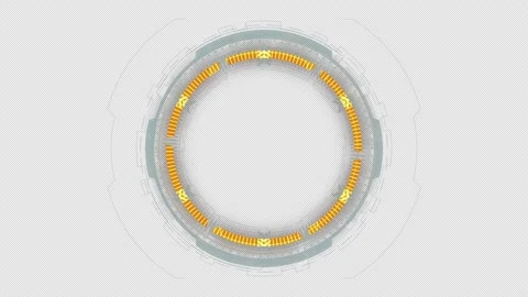 Blue circle rotation with HUD UI technology interface  alpha channel included Video stock 202979888