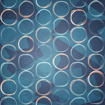 Blue circle seamless pattern Illustrazione stock