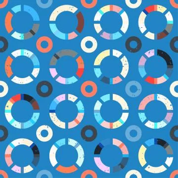 Blue circle seamless pattern イラスト素材