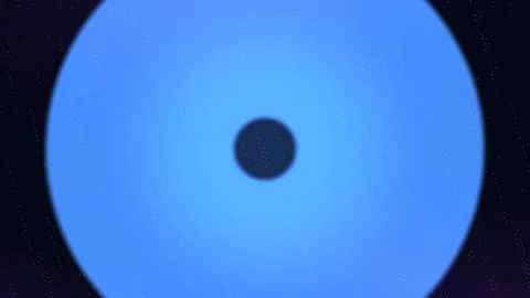 Blue circle with smaller circle inside on black dotted background Stock Footage 329009298