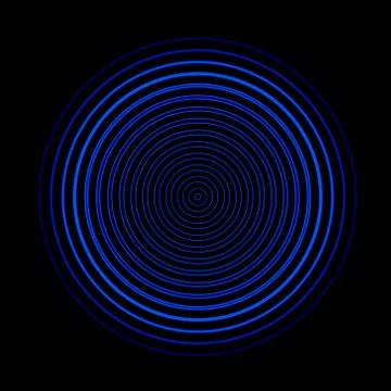 Blue circle sound waves oscillating, abstract background Stock Illustration