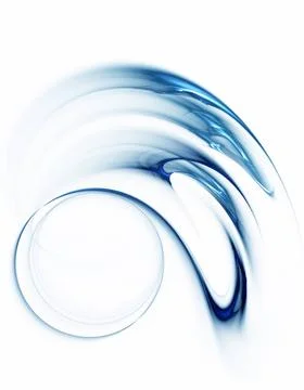 Blue circle in speedy motion, rotating Blue circular speedy motion on whit... Stock Photos