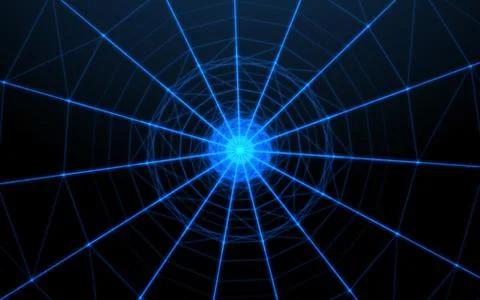 Blue circle with tech lines Stock Illustration