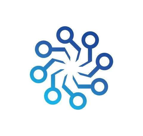 Blue Circle Technology Sign Stock Illustration