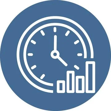 Blue Circle Time Management Growth Icon Stock-Illustration