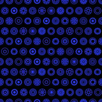 Blue circle vector seamless pattern. Stock Illustration