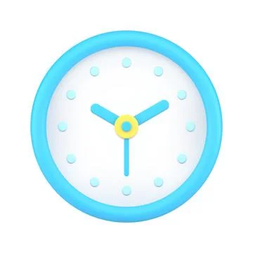 Blue circle wall watch 3d icon vector illustration Illustrazione stock