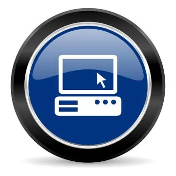 Blue circle web button Stock Illustration