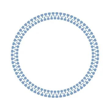Blue Circle Zipper Icon Vector Illustration Stock Illustration