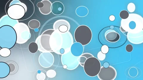 Blue circles background template animation with glowing bubbles Stock Footage 340557904