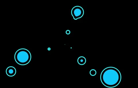 Blue circles on black background with modern design elements and technology 스톡 동영상 332864513