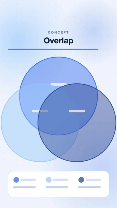 Blue Circles Converging And Overlapping Vertical Animated Background For Stock Footage 343855213