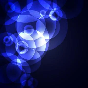 Blue circles on a dark background Stock Illustration