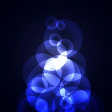 Blue circles on a dark background Stock Photos