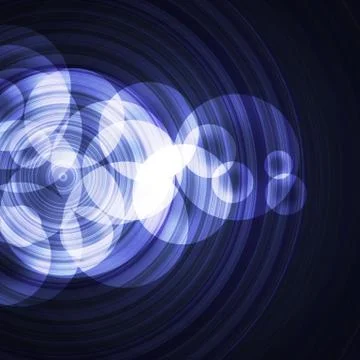 Blue circles on a dark background Stock Photos