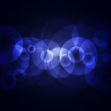 Blue circles on a dark background Stock Photos