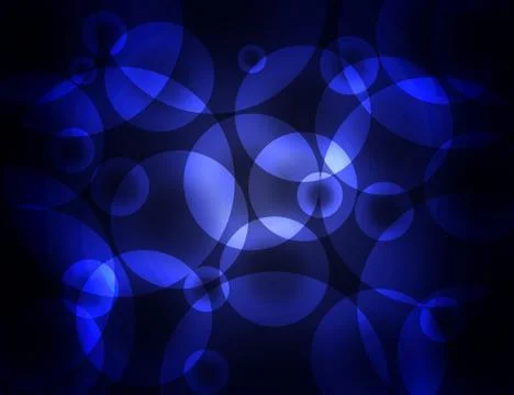Blue circles on a dark background Stock Photos