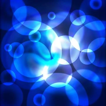 Blue circles on a dark background Stock Photos