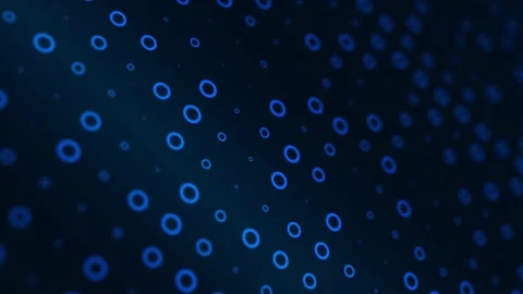 Blue circles on dark blue background are changed size with perspective motion Stock Footage 134646420