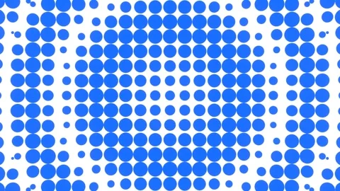 Blue Circles Grid Animation with Abstract Wave Effect on White Background. Stock Footage 313309662