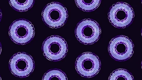 Blue circles overlapping in circular pattern on black background Stock Footage 311601447