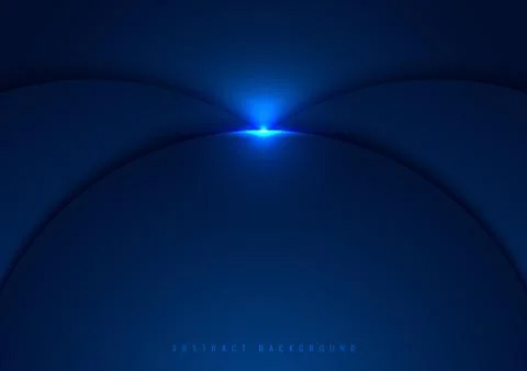 Blue circles overlapping layered with glow lighting effect on dark background Stock Illustration