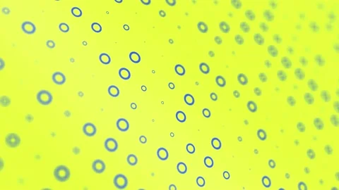 Blue circles on yellow background are changed size with perspective motion Stock Footage 134646343