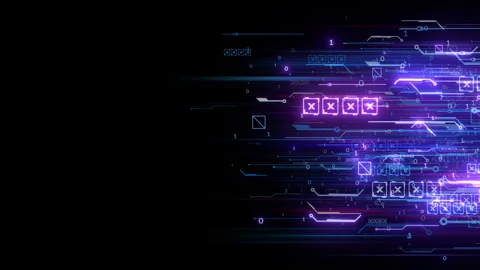 Blue circuit abstract technology background loop Stock Footage 205394038