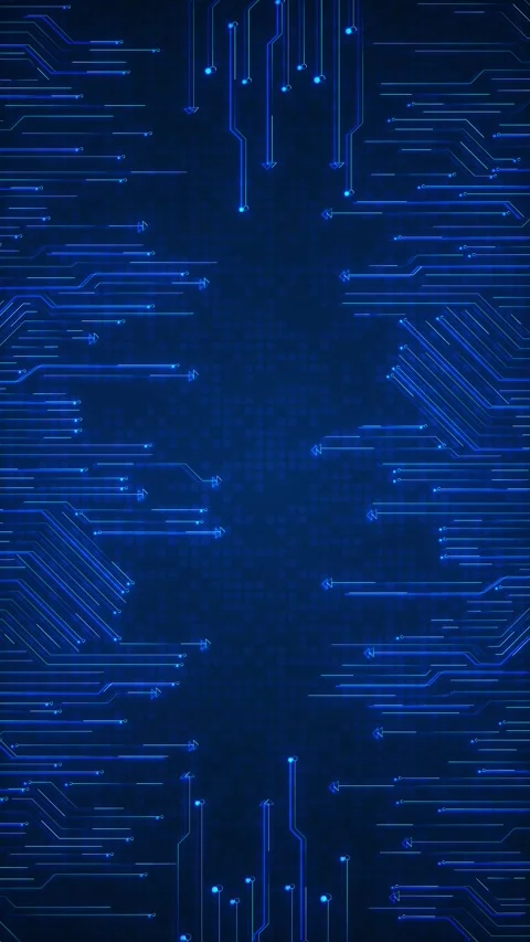 Blue circuit arrow technology glowing electronic paths, dotted matrix texture, Stock Footage 340525337