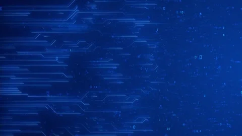 Blue Circuit Background Flowing Stream of Digital Numbers 動画素材 314361380