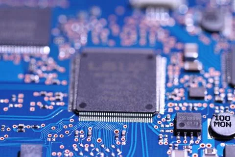 Blue circuit board 2 Stock Photos