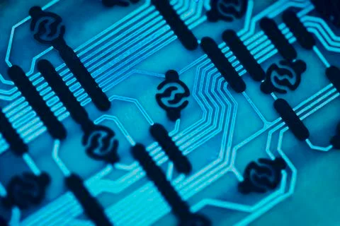 Blue circuit board background close ups 스톡 사진