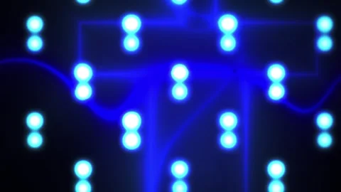 Blue circuit board with glowing nodes and connections. Stock Footage 335505602