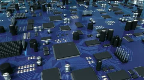 Blue Circuit Board. HD Loop. Stock Footage 10592878