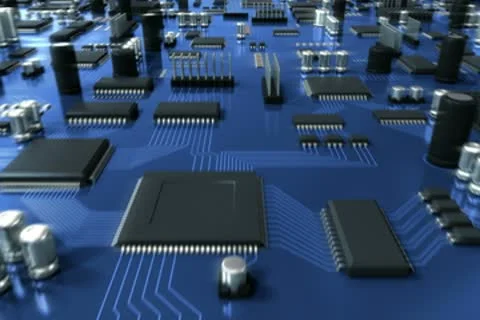 Blue Circuit Board. HD Loop. Stock Footage 10592964