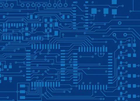 Blue circuit board Stockillustratie