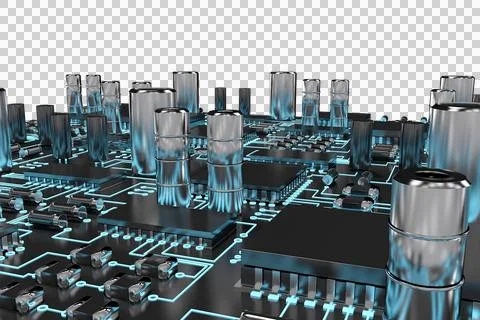 Blue circuit board over white background 스톡 일러스트