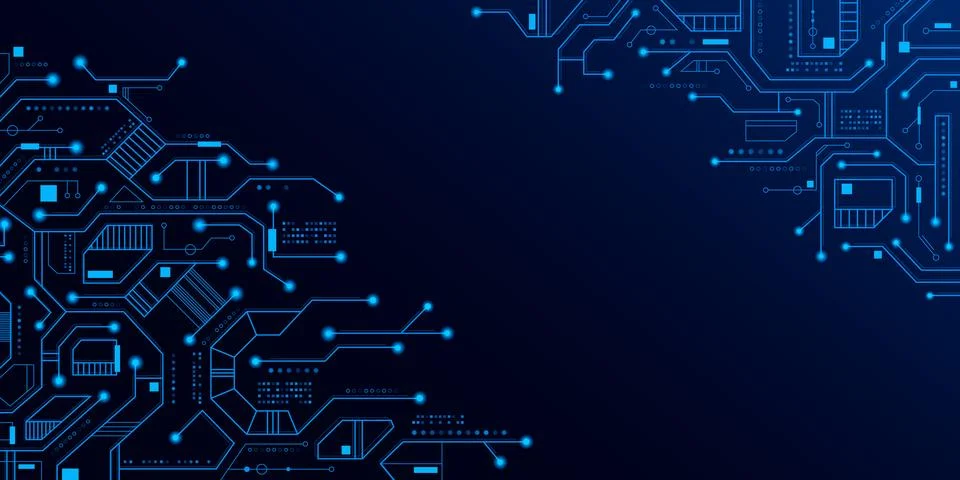 Blue circuit board pattern for digital technology Stock Illustration