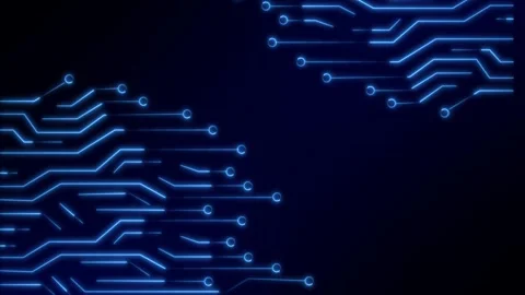Blue circuit board pattern with flashing data nodes. Hardware motherboard s.. Stock Footage 340528425
