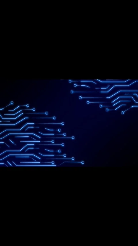Blue circuit board pattern with flashing data nodes. Hardware motherboard s.. Stock Footage 345968362