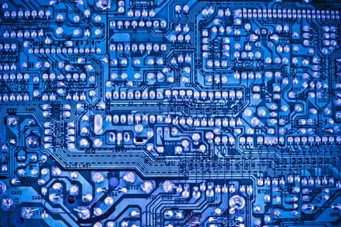 Blue circuit board Stock Photos