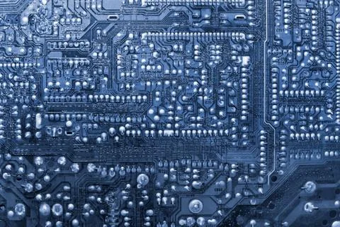 Blue circuit board Foto stock