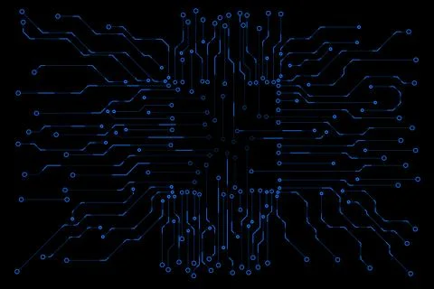 Blue Circuit Board Technology Pattern Concept Vector Background Stock Illustration