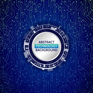 Blue circuit board vector illustration. Illustrazione stock