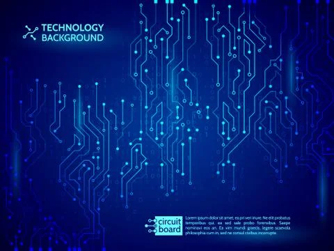 Blue circuit board vector illustration. Illustrazione stock